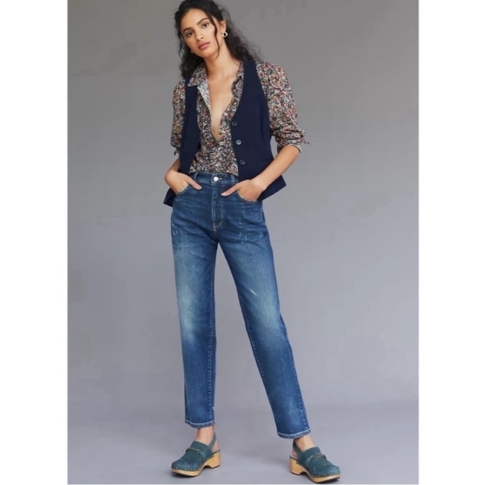 Anthropologie Pilcro Selvedge Boyfriend Jeans Size 32 Blue Relaxed Denim Plus - Picture 2 of 8